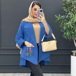 مانتو داکرون جیب گلدوزی بغل چاک