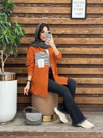 استایل با مانتو آجری