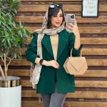 مانتو سرشانه ژیله دار پشت پاگن کد 3160