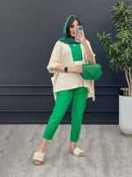 مانتو شلوار لینن نچرال