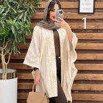 مانتو لینن جلوباز خرج کار طلایی کد 3222