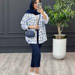 ست مانتو و شلوار طرحدار کد 3011