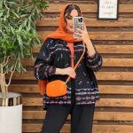 مانتو شومیزی گلدوزی مثلثی کد 3216