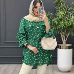 مانتو سبز حریر