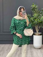 مانتو سبز حریر