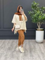 ست مانتو و شلوار پانچ بغل ریش