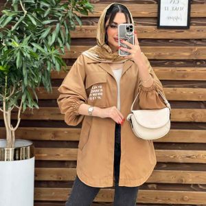 مانتو جیب نوشته آستین کش کد 3282