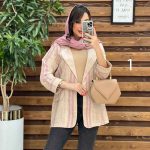 مانتو کتی راه راه جلو باز کد 3287