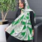 شال طرح برگ بزرگ کد 3252
