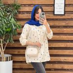 مانتو جلو بسته طرح کاکتوس کد 3304