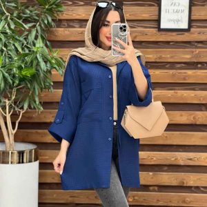 مانتو حصیری سر جیب مثلثی کد 3180