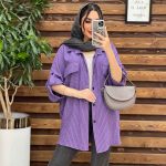 مانتو راه راه دو جیب آستین پاگن کد 3301