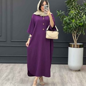 مانتو کراش پیراهنی آستین پاگن کد 3317