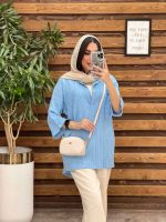 مانتو کراش جلو بسته دو جیب کد 3263