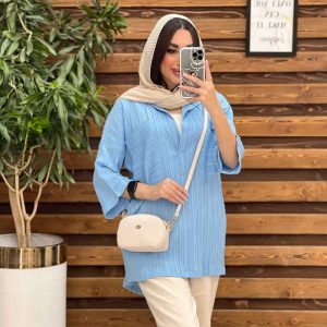 مانتو کراش جلو بسته دو جیب کد 3263
