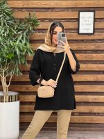 استایل با مانتو مشکی تابستانه