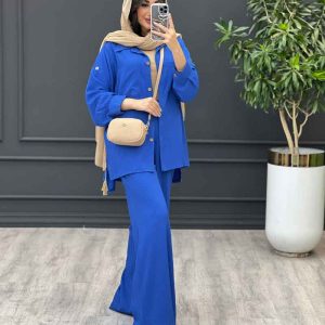 ست مانتو و شلوار دو جیب کد 3319