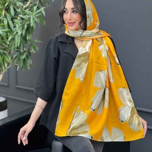 شال حریر نخ طرح گل کد 3257