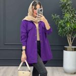 مانتو لینن جیب نما بغل سه دکمه کد 3318