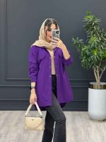 مانتو لینن جیب نما بغل سه دکمه کد 3318