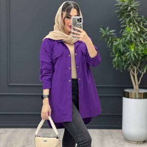 مانتو لینن جیب نما بغل سه دکمه کد 3318