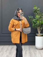مانتو جلو دکمه لینن