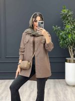 استایل با مانتو شکلاتی