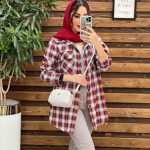 مانتو چهارخونه دو جیب پاکتی کد 3325