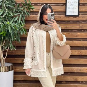 مانتو گلدوزی ریش دار کد 3329