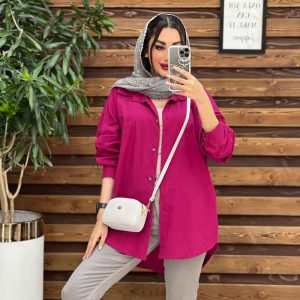 مانتو شومیزی تک جیب پایین هلال کد 3294