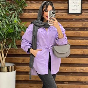 مانتو داکرون چهار جیب آستین پفی کد 3306