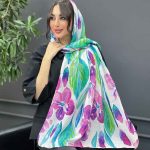 شال طرح برگ آبرنگی کد 3254