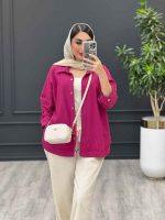 استایل با مانتو سرخابی