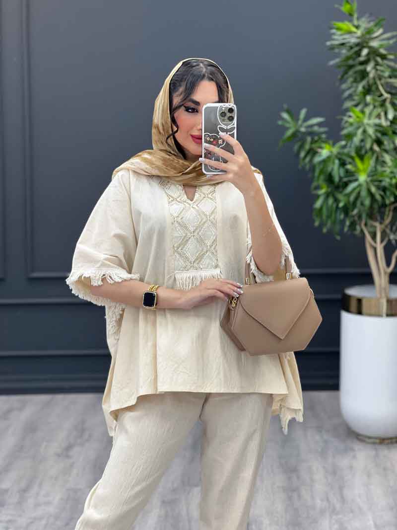 مانتو لینن نچرال جلو بسته بغل ریش کد 3333 مانتو لینن نچرال جلو بسته بغل ریش کد 3333