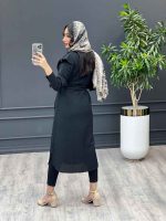خرید مانتو مشکی بلند