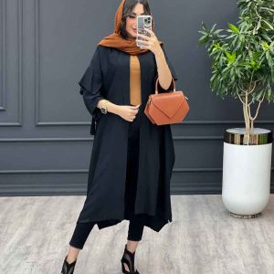 مانتو بابوس بلند آستین بنددار کد 2961