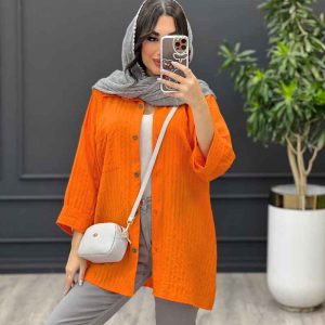استایل با مانتو نارنجی