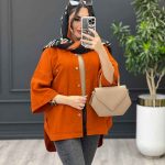 مانتو جیب دکمه پایین هلال