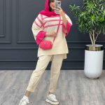 ست مانتو و شلوار آینه دوزی کد 3358