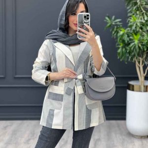 مانتو کتی راه راه دو جیب کد 3305
