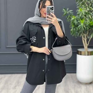 مانتو جیب نوشته پشت دکمه کد 3281