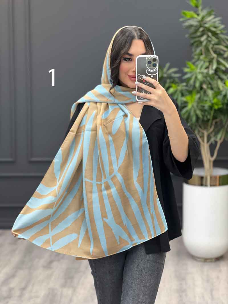 شال حریر نخ طرح دار کد 3249 شال حریر نخ طرح دار کد 3249