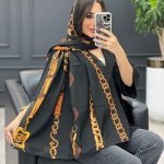 شال طرح زنجیر و کمربندی کد 3244
