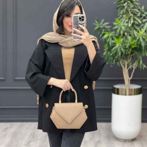 مانتو جلو باز چهاردکمه طلایی کد 3366