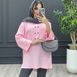 مانتو جلو بسته تک جیب کد 3374