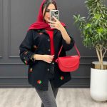 مانتو طرح توت فرنگی کد 3377