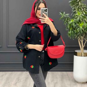 مانتو طرح توت فرنگی کد 3377