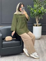 اتسایل با شلوار بگ کرم