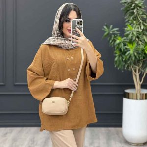مانتو جلو بسته تک جیب کد 3381
