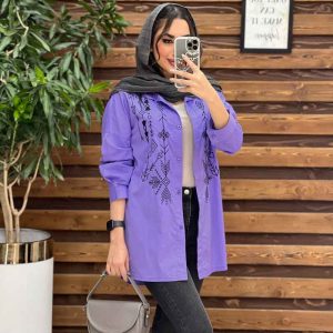 مانتو پوپلین جلو گلدوزی کد 3039